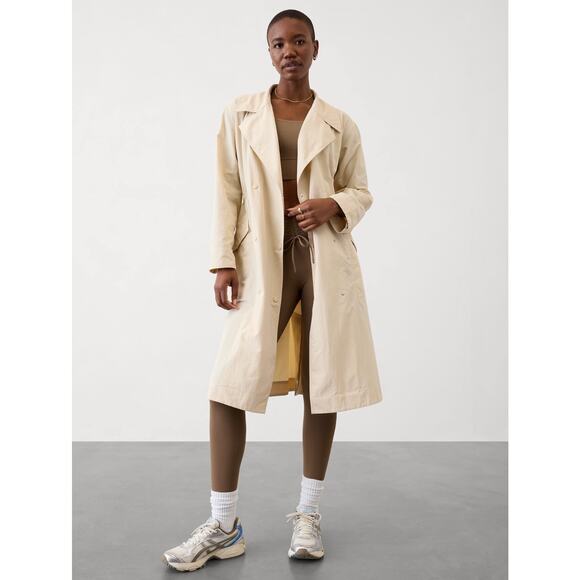 NWT Athleta Luna Trench Coat in Dune - Size: Medium - Picture 5 of 11